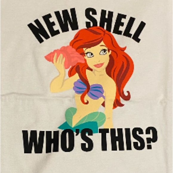 Disney Collab Ariel Graphic Tee with Matching Blue Flounder Biker Shorts NEW - Picture 2 of 6